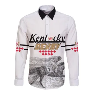 Kentucky Derby Long Sleeve Button Shirt The Race For The Roses LT7
