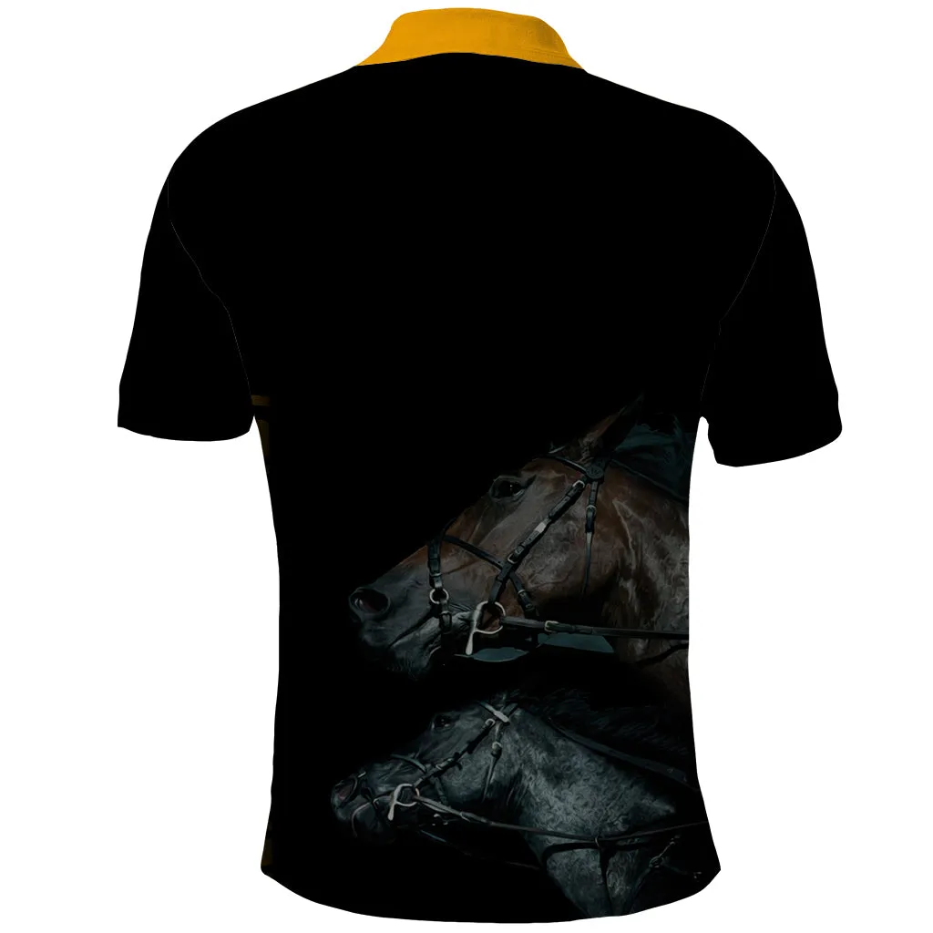 Kentucky Derby Polo Shirt Luxury Black And Gold LT7