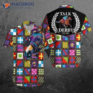 Kentucky Derby Purple Talk To Me Racing Horse Hawaiian Shirts