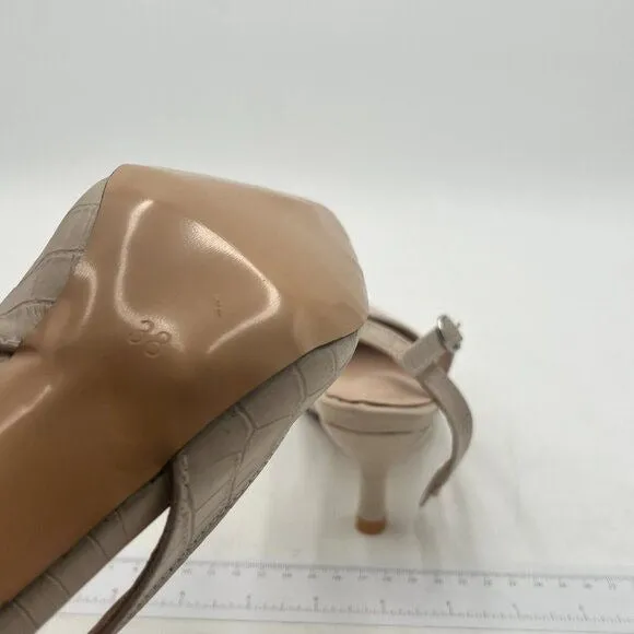 Kitten Heels for Women Pointed Toe Slingback Pumps Patent Leather Dressy