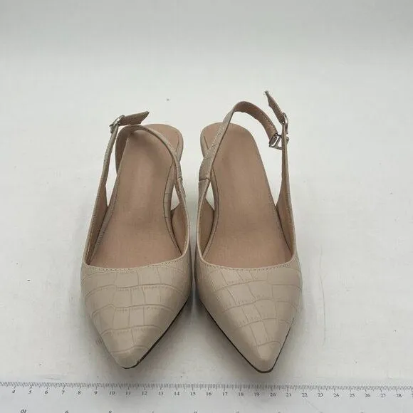 Kitten Heels for Women Pointed Toe Slingback Pumps Patent Leather Dressy