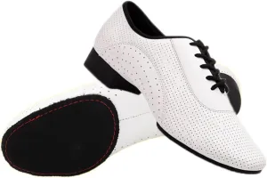 latin dance shoes man Men Salsa Tango Modern Leather Square Heels Adults Party Latin Dance White Low Heel Ballroom Dancing Shoe