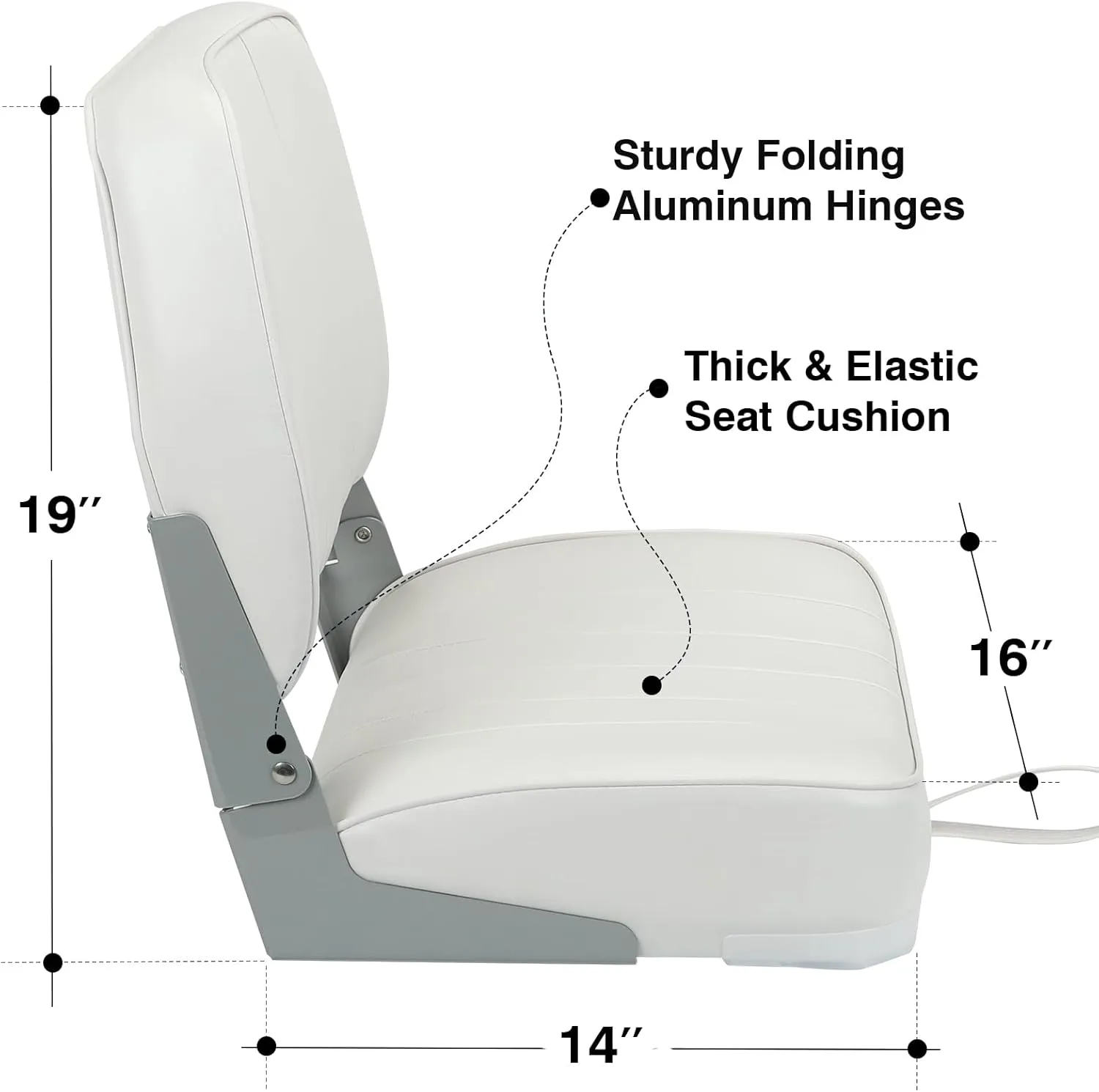Leader Accessories Classic Low Back Folding Boat Seat