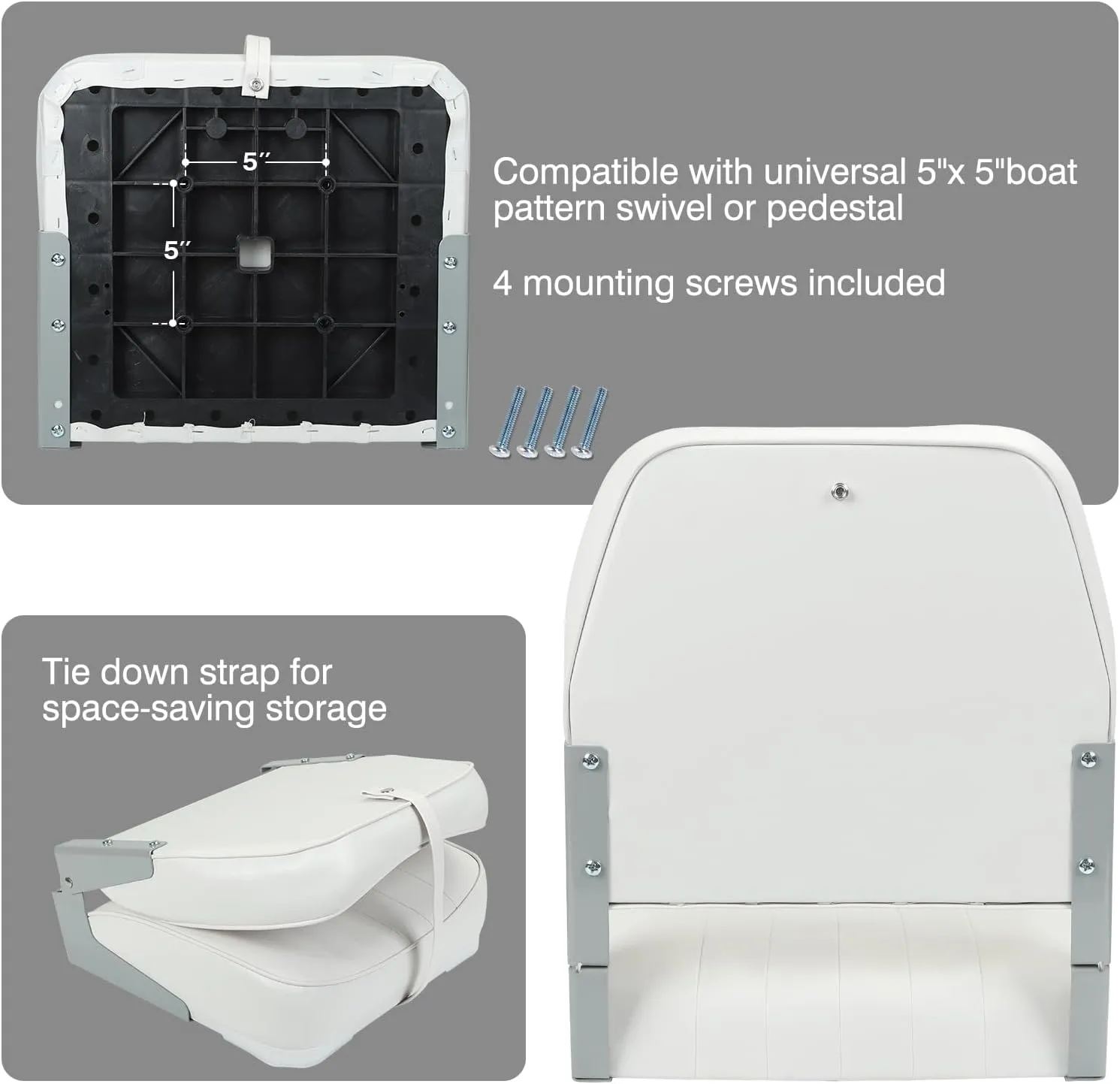 Leader Accessories Classic Low Back Folding Boat Seat