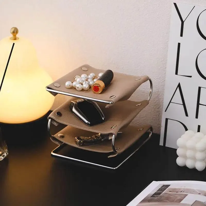 Leather Desk Organizer - Oxford Style Office Storage