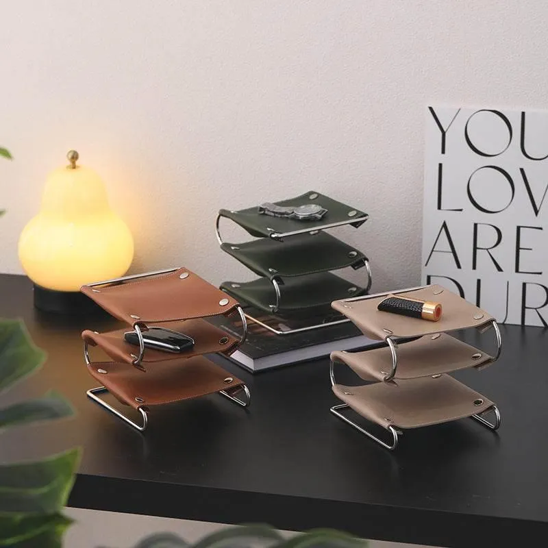 Leather Desk Organizer - Oxford Style Office Storage