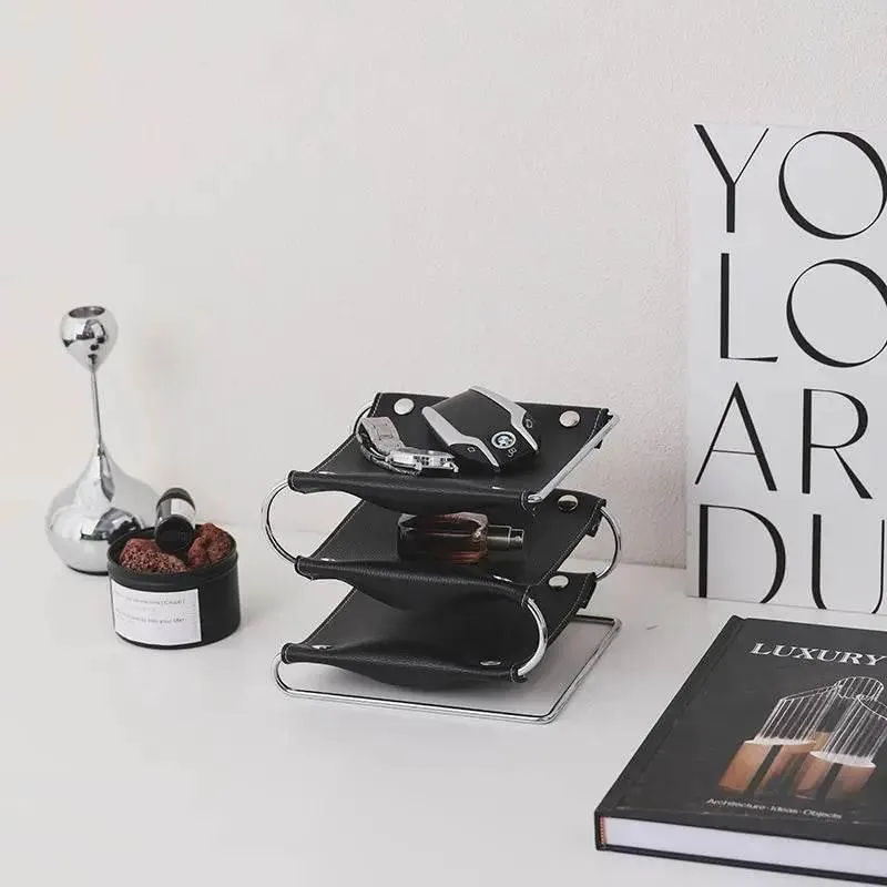Leather Desk Organizer - Oxford Style Office Storage