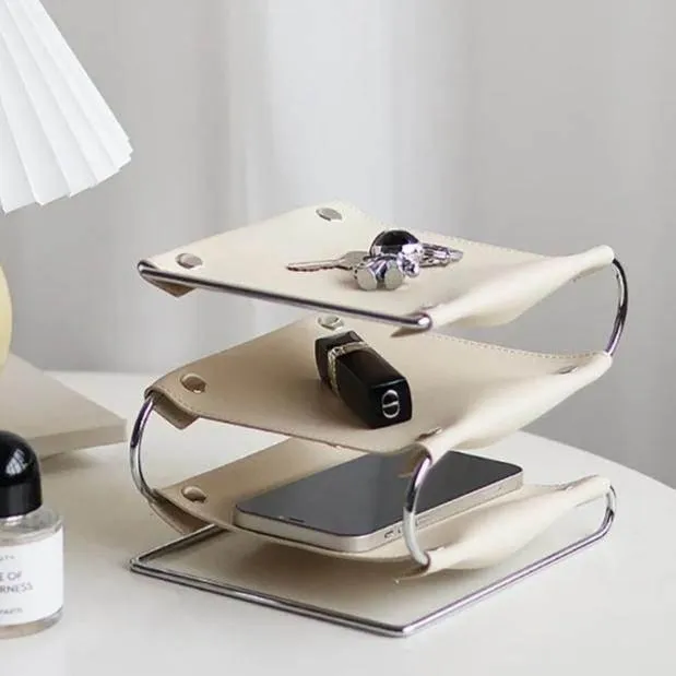 Leather Desk Organizer - Oxford Style Office Storage