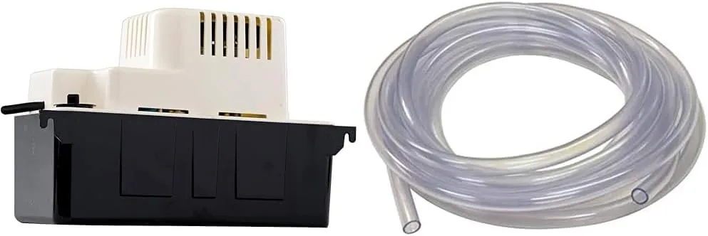 Little Giant VCMA-15ULS 115 Volt, 65 GPH, White/Black, 554405 & EZ-FLO 3/8 Inch ID (1/2 Inch OD) PVC Clear Vinyl Tubing, 10 Foot Length, 98620