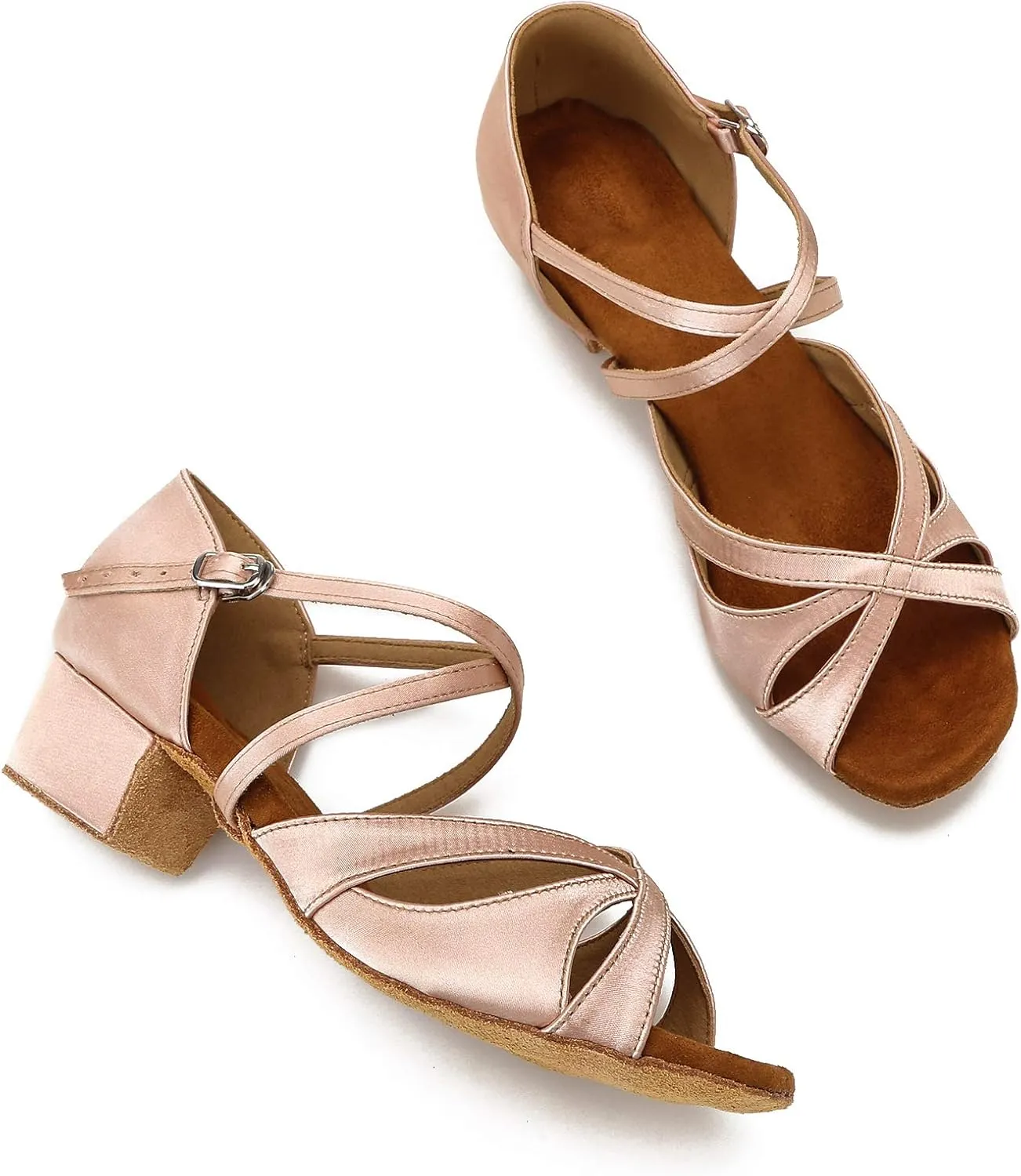 Low Heel Ballroom Dance Shoes Salsa Latin Dancing Shoes for Social Dancer Practice Dancing 1.5 Inch Heel