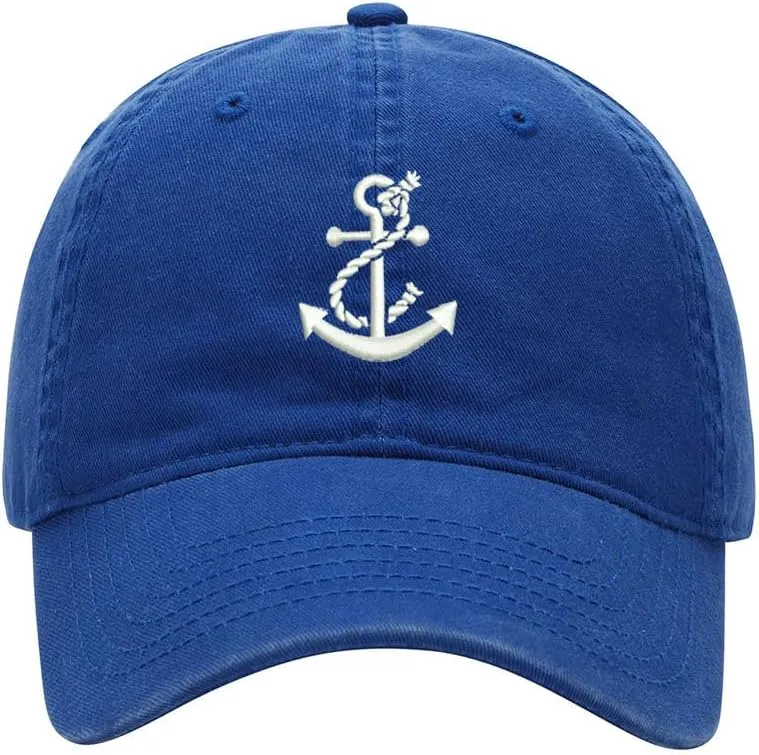Men's Baseball Cap Boat Anchor Embroidered Washed Cotton Vintage Dad Gifts Hat