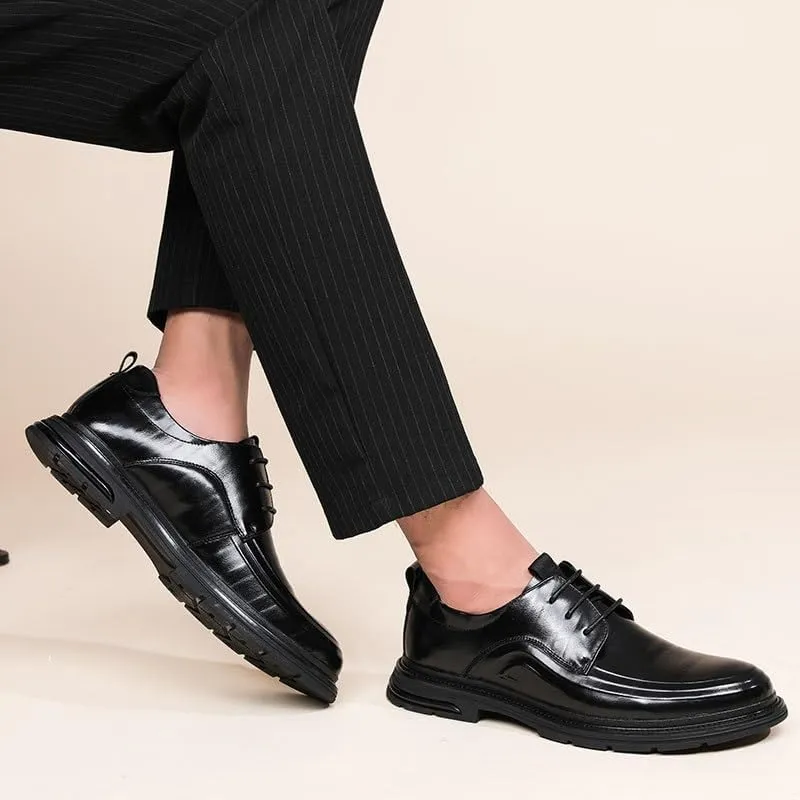 Mens Dress Shoes Men's Business Casual Patent Leather Formal Loafers Lace-Up Oxford Shoes