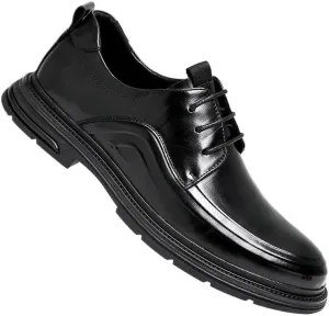Mens Dress Shoes Men's Business Casual Patent Leather Formal Loafers Lace-Up Oxford Shoes