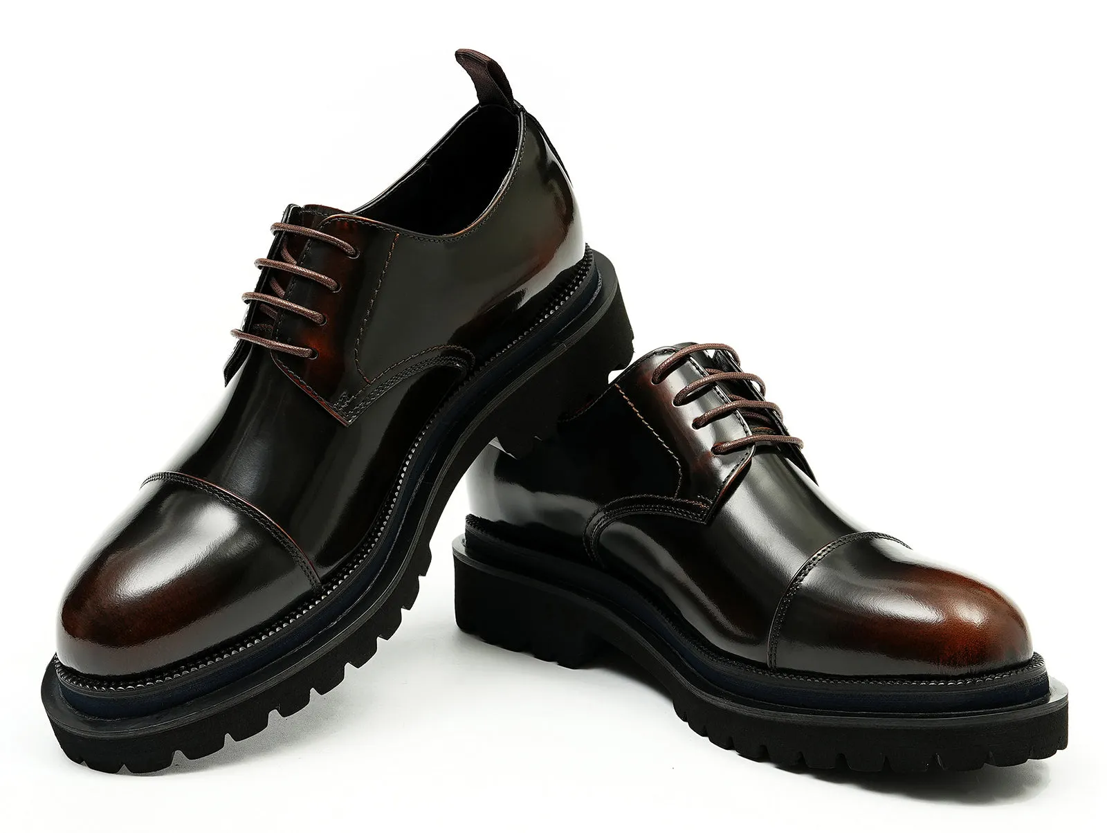 Men's Patent Leather Cap Toe Derby