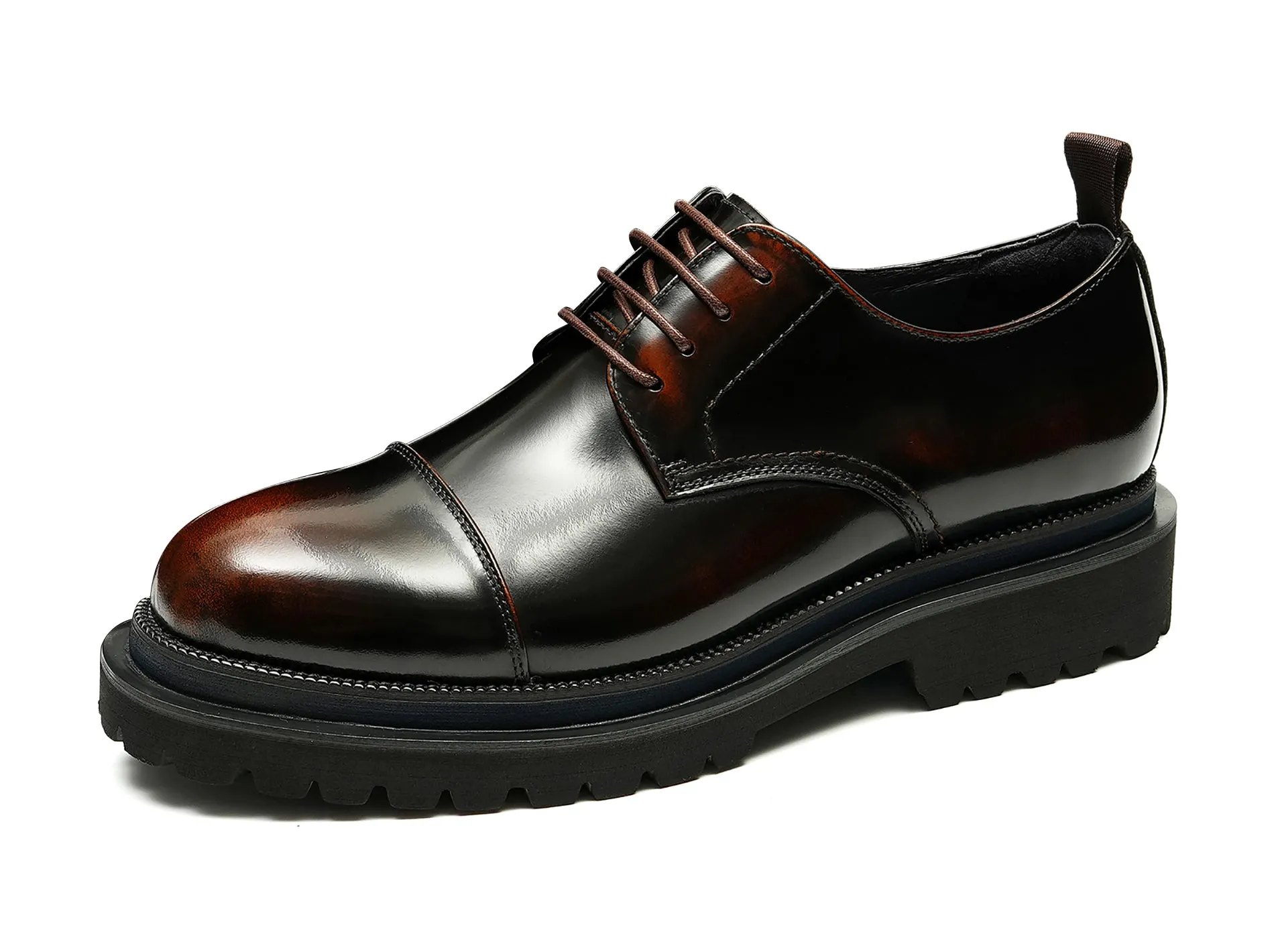 Men's Patent Leather Cap Toe Derby