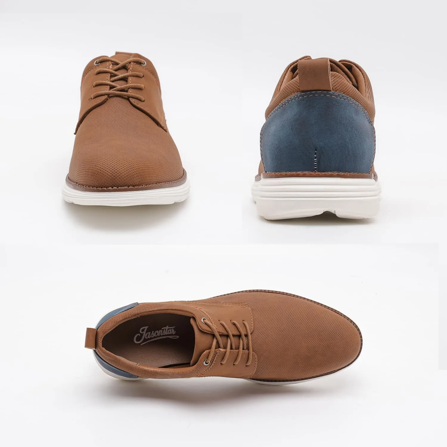 Men's Plain Toe Oxford Business Casual Shoes with Cushioning & Derby Flexibility & Fashion Sneakers