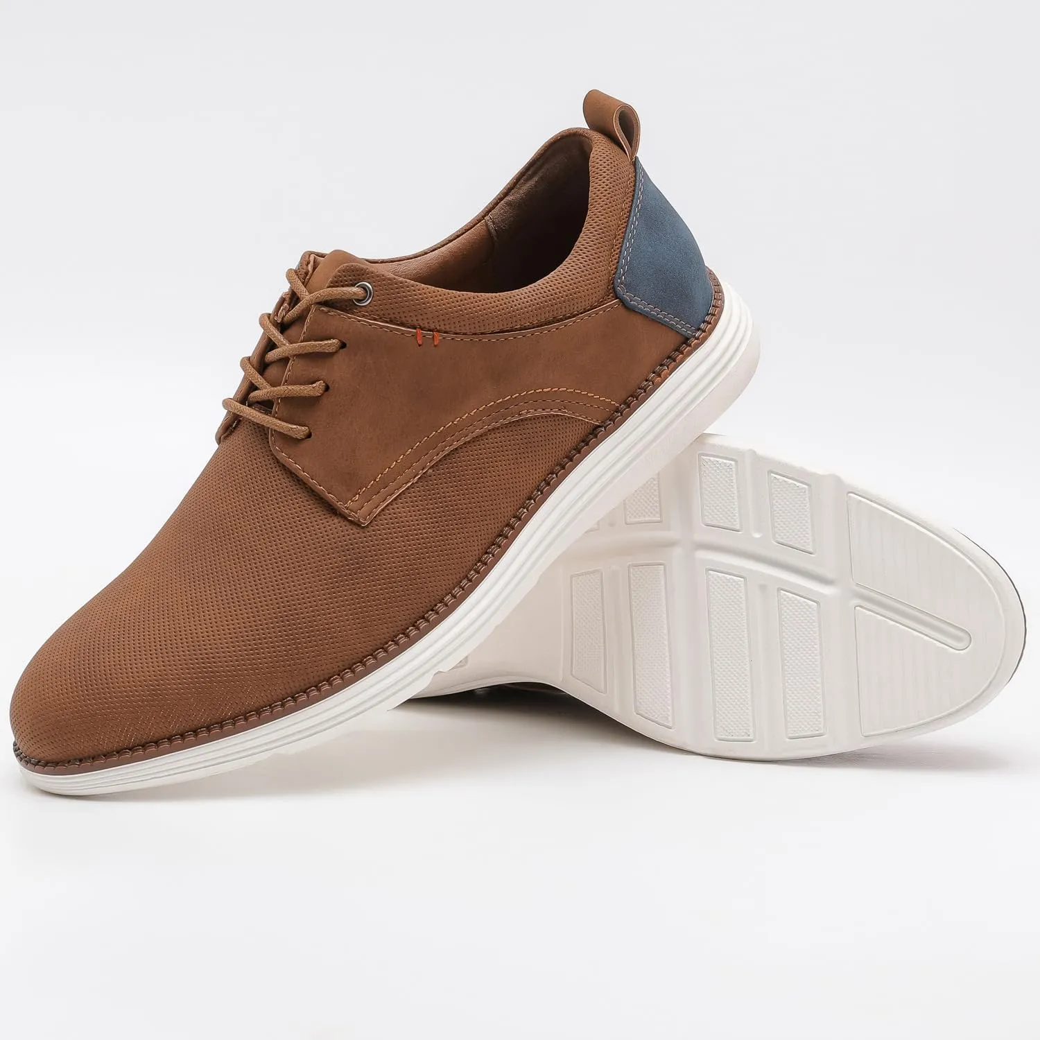Men's Plain Toe Oxford Business Casual Shoes with Cushioning & Derby Flexibility & Fashion Sneakers
