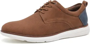 Men's Plain Toe Oxford Business Casual Shoes with Cushioning & Derby Flexibility & Fashion Sneakers