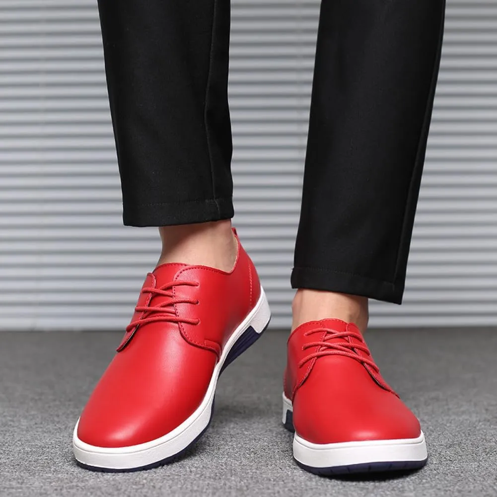 Men's Stylish Lace Up Oxford Sneakers Comfortable Casual Walking Business Driving Dress Shoes