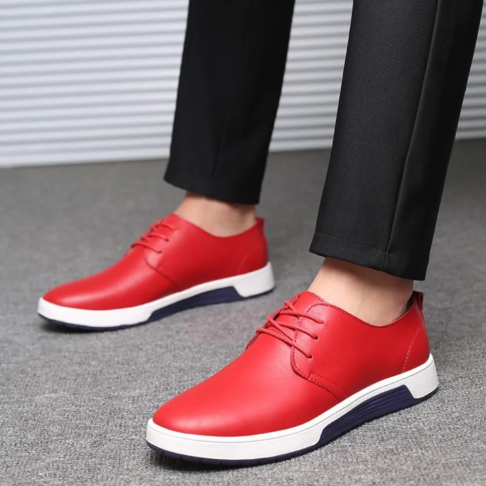 Men's Stylish Lace Up Oxford Sneakers Comfortable Casual Walking Business Driving Dress Shoes