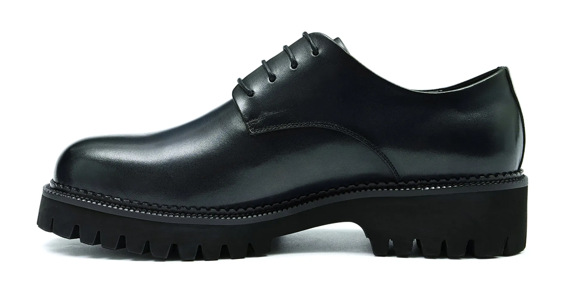 Men's Thick Sole Plain Toe Dress Derby