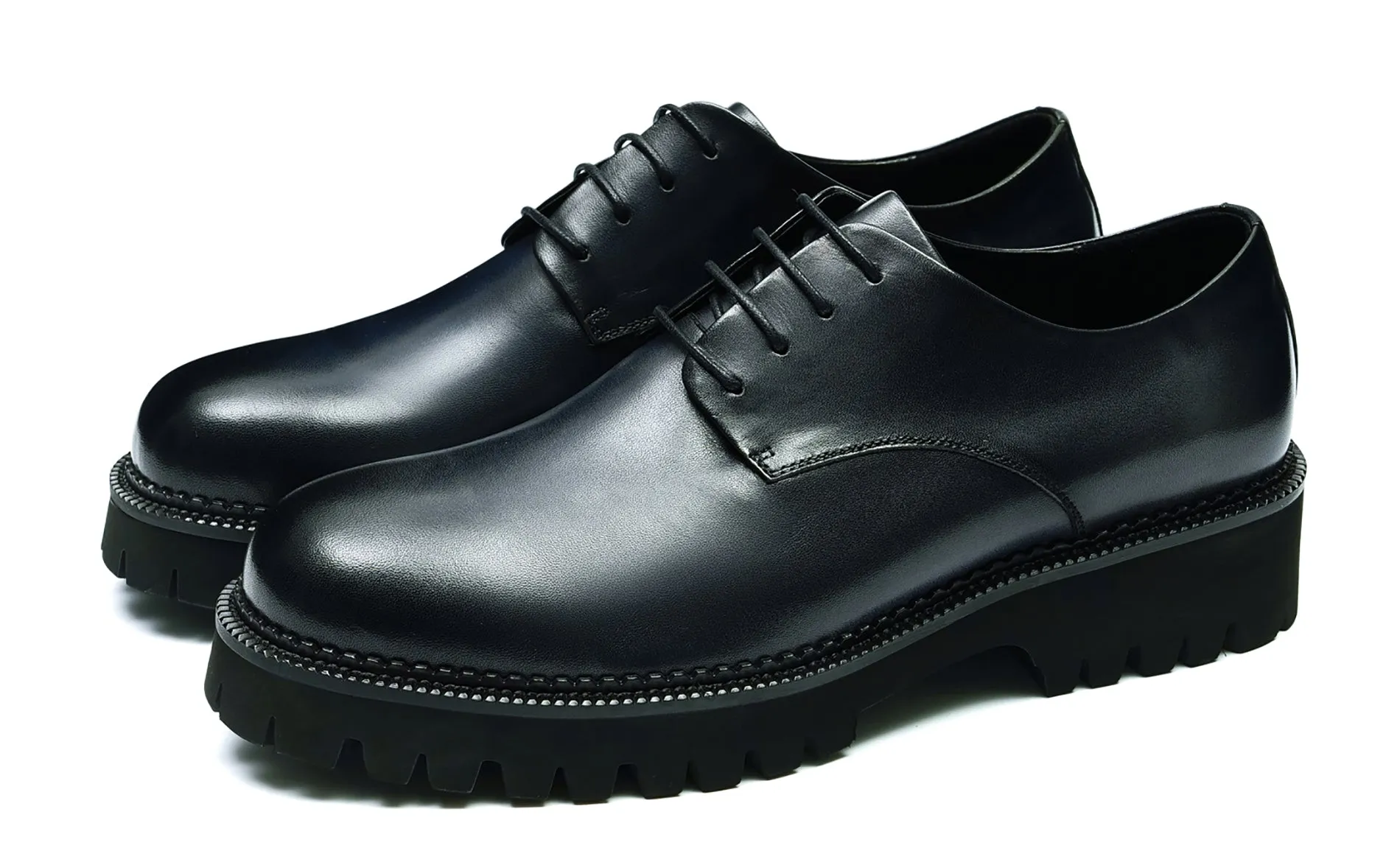 Men's Thick Sole Plain Toe Dress Derby