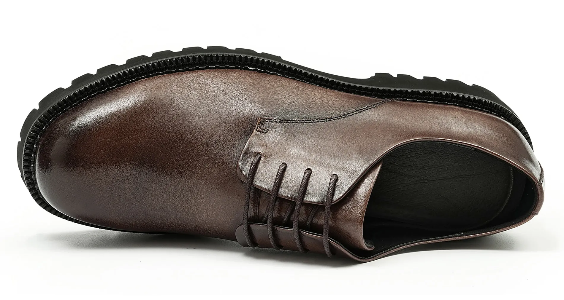 Men's Thick Sole Plain Toe Dress Derby