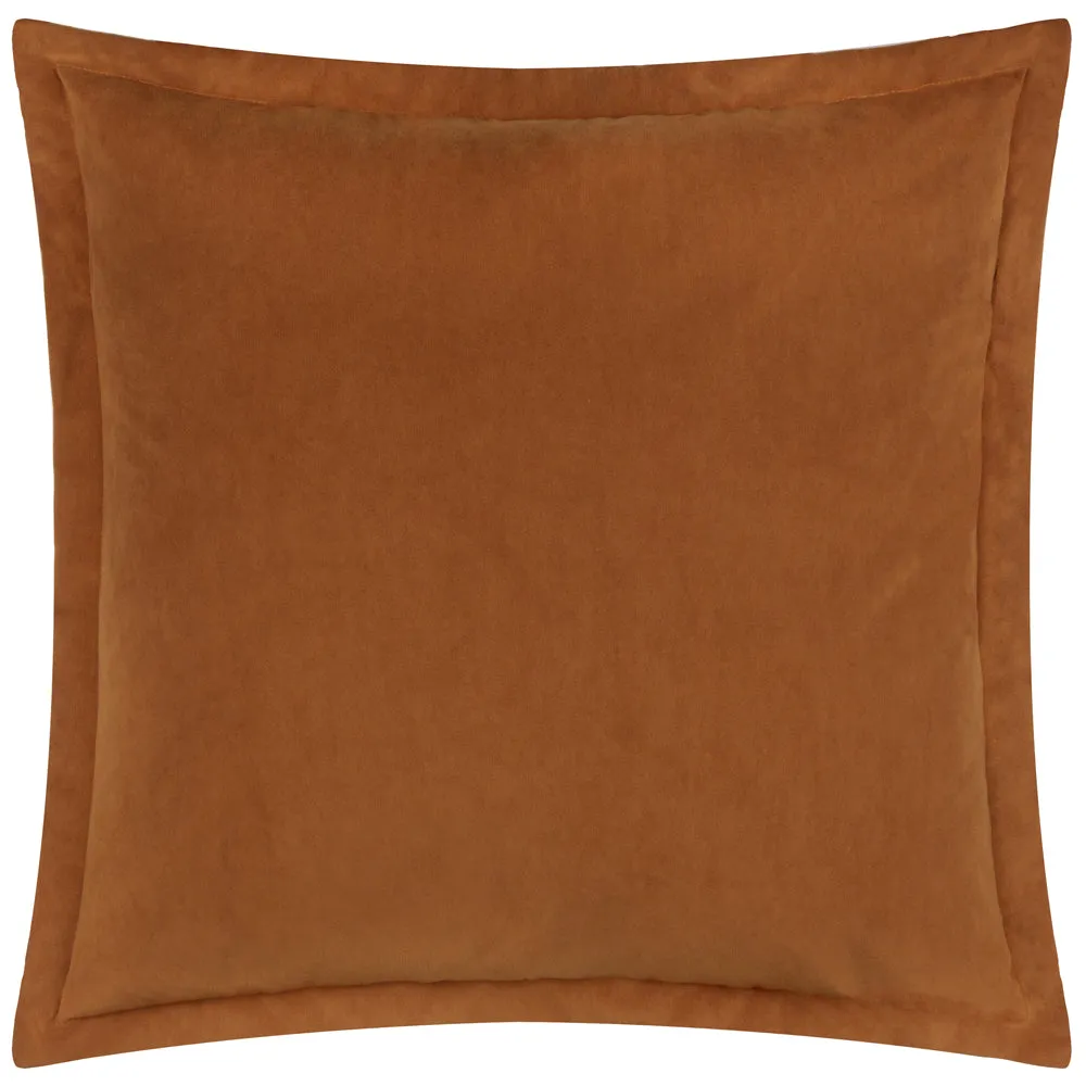 Merton Square Velvet Cushion Pecan