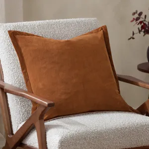 Merton Square Velvet Cushion Pecan