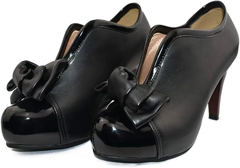 MFairy Fashion Classic Platform Pumps for Women with Bowties Sexy High Heeled Slip on Shoes