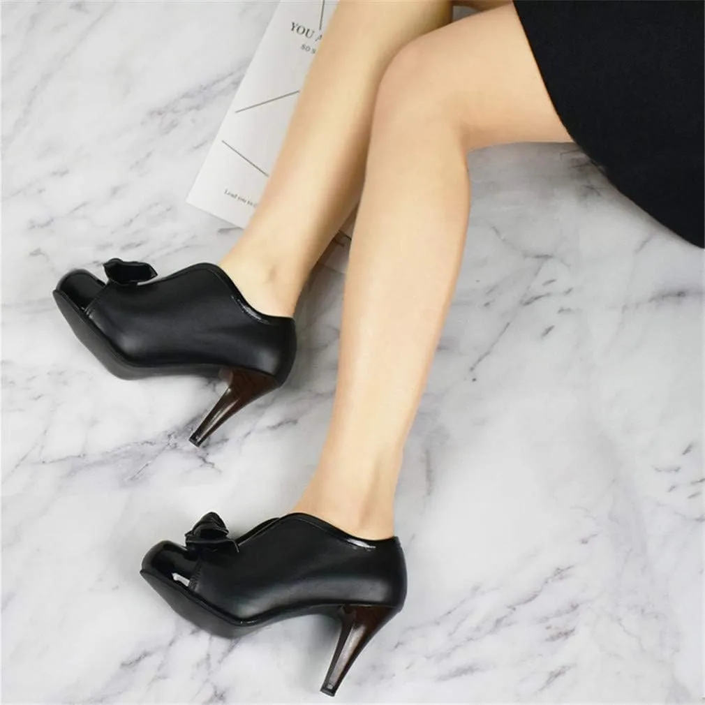 MFairy Fashion Classic Platform Pumps for Women with Bowties Sexy High Heeled Slip on Shoes