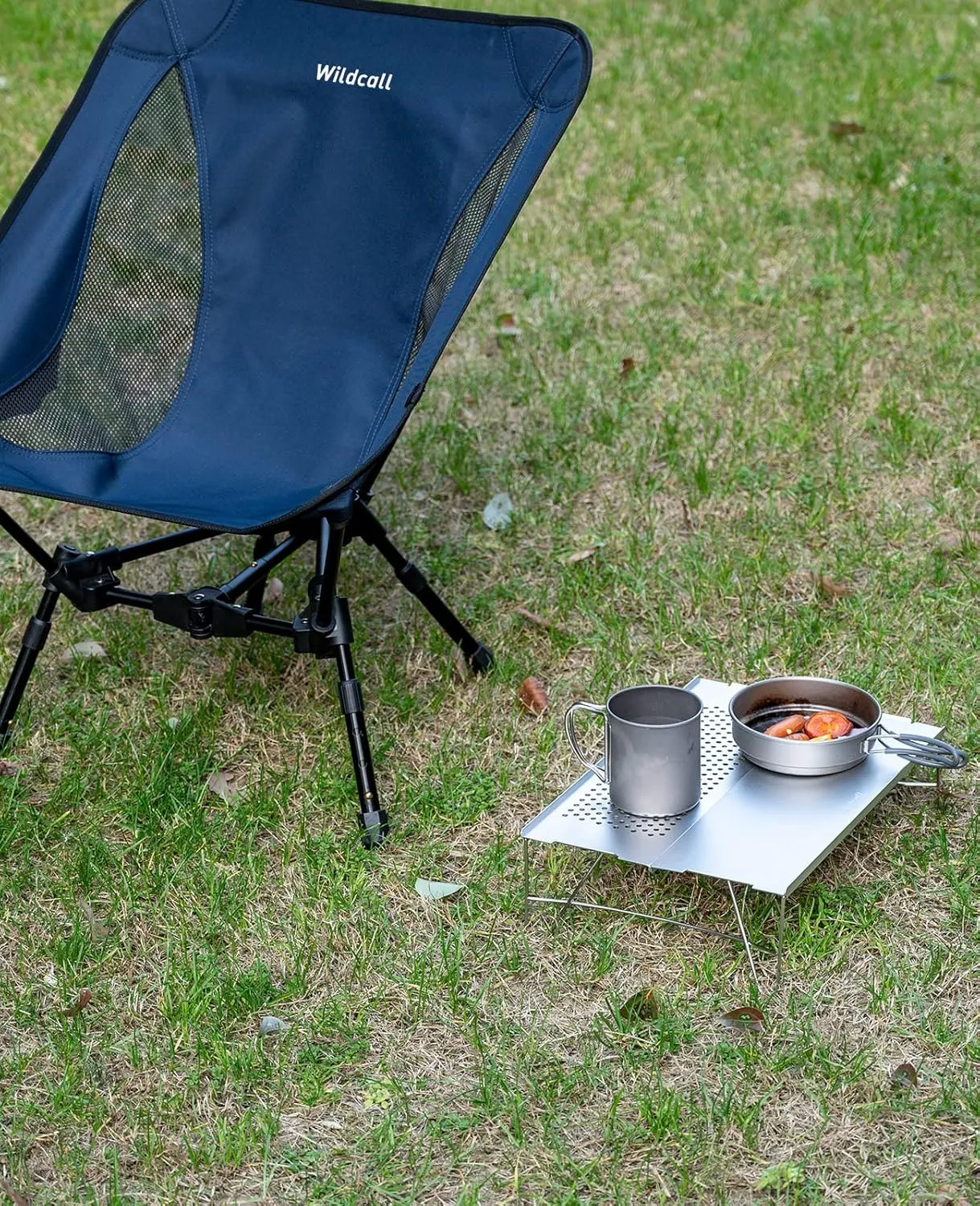 Mini Solo Folding Table Ultralight Compact with Carry Bag for Backpacking Camping Hiking Beach (Silver)