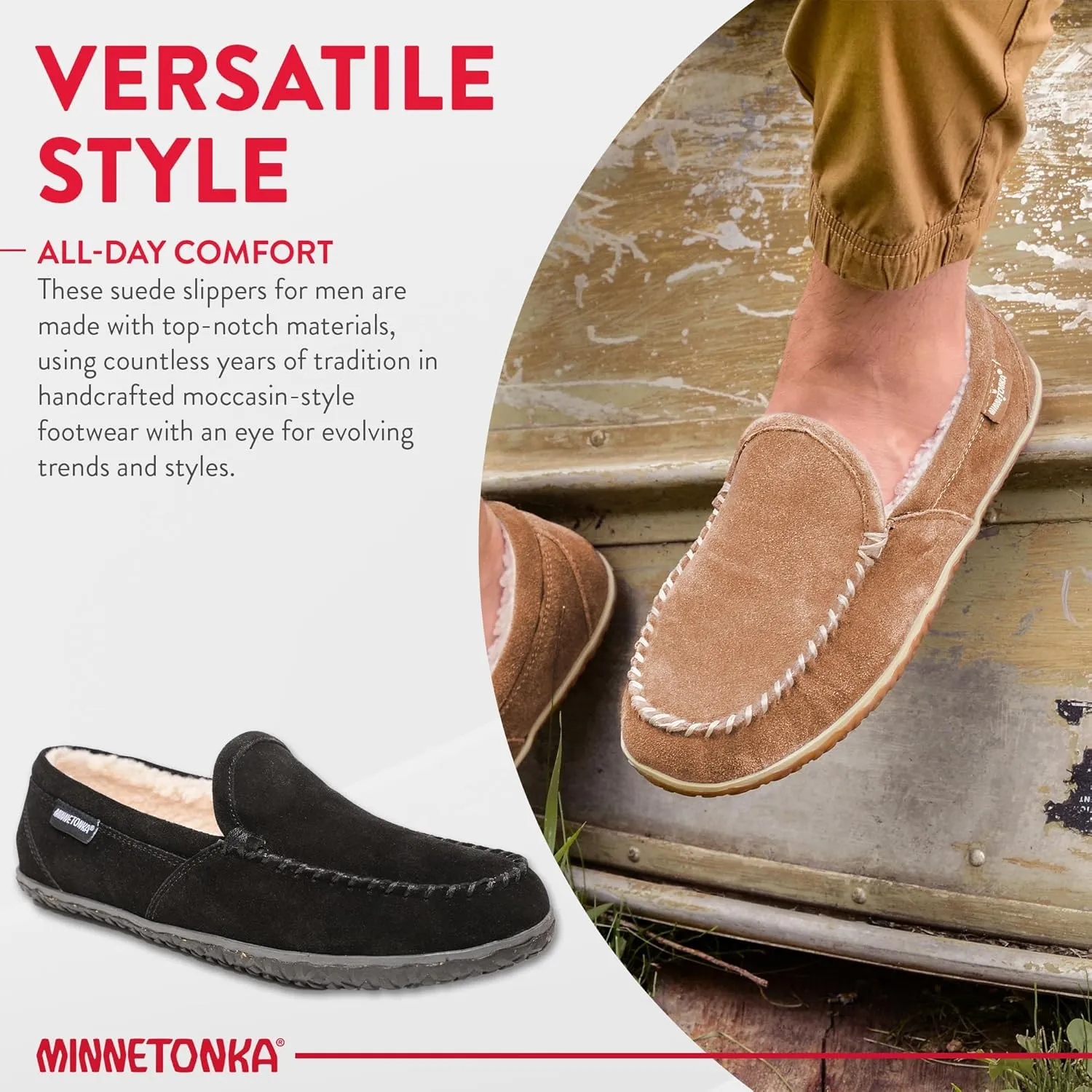 Minnetonka Men's Tilden Moccasin Slippers