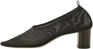 miss left Women Stylish Fine Mesh Block Low Heel Pumps Round Toe Slip on Casual Party Dress Shoes Size 4-16 US