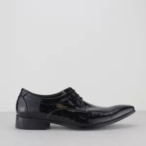 Mister Carlo VICTOR Mens Patent Lace Up Shoes Black