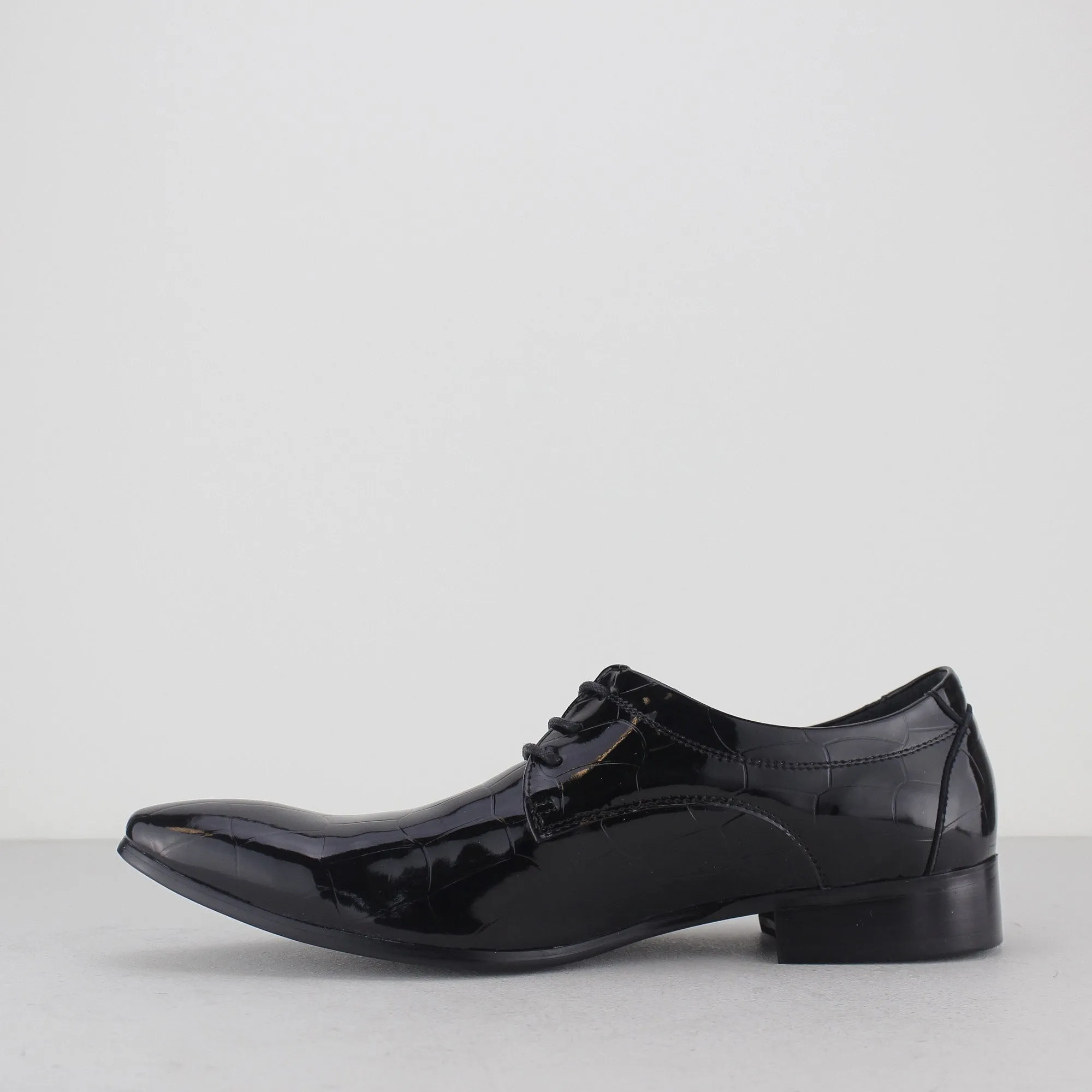 Mister Carlo VICTOR Mens Patent Lace Up Shoes Black