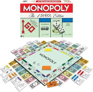 Monopoly The 1980's Edition With Original 1980's Artwork & Components incl. All Classic Tokens, by Winning Moves Games USA, Classic Family Board Game with Classic Tokens, for 2 to 8 Players, Ages 8 