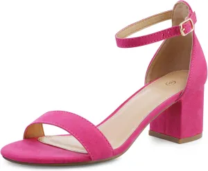 mysoft Women's Chunky Low Heels Open Toe Block Heeled Dress Ankle Strap Pump Wedding Sandals