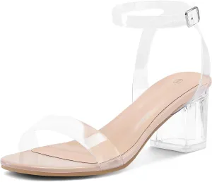 mysoft Women's Chunky Low Heels Open Toe Block Heeled Dress Ankle Strap Pump Wedding Sandals