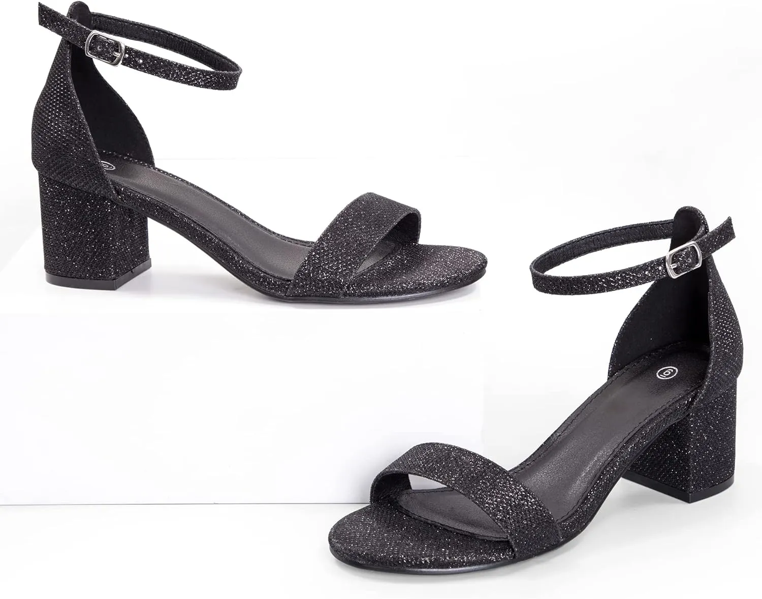 mysoft Women's Chunky Low Heels Open Toe Block Heeled Dress Ankle Strap Pump Wedding Sandals