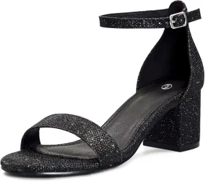 mysoft Women's Chunky Low Heels Open Toe Block Heeled Dress Ankle Strap Pump Wedding Sandals