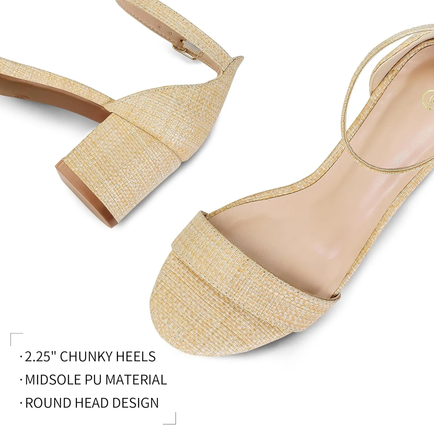 mysoft Women's Chunky Low Heels Open Toe Block Heeled Dress Ankle Strap Pump Wedding Sandals