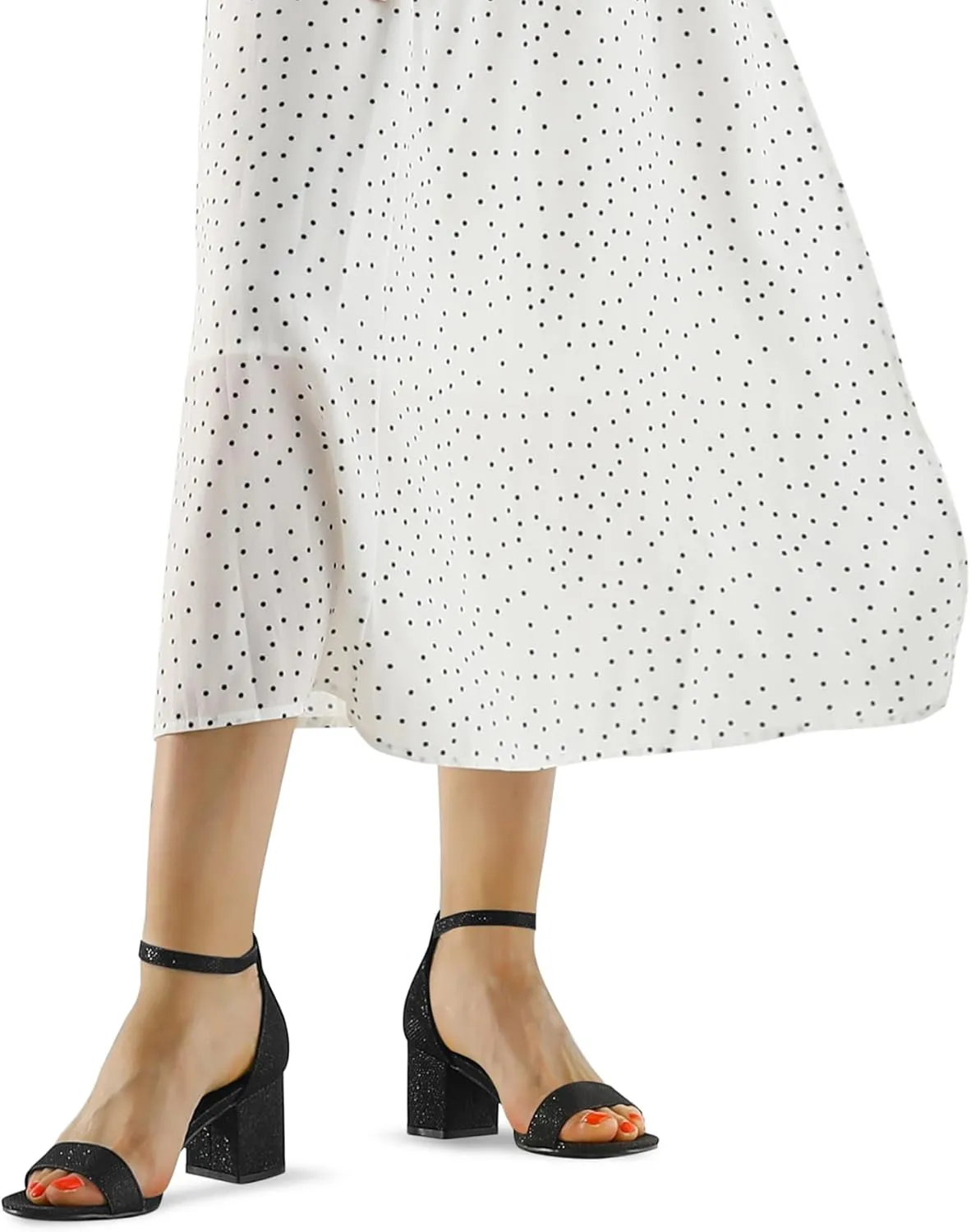 mysoft Women's Chunky Low Heels Open Toe Block Heeled Dress Ankle Strap Pump Wedding Sandals