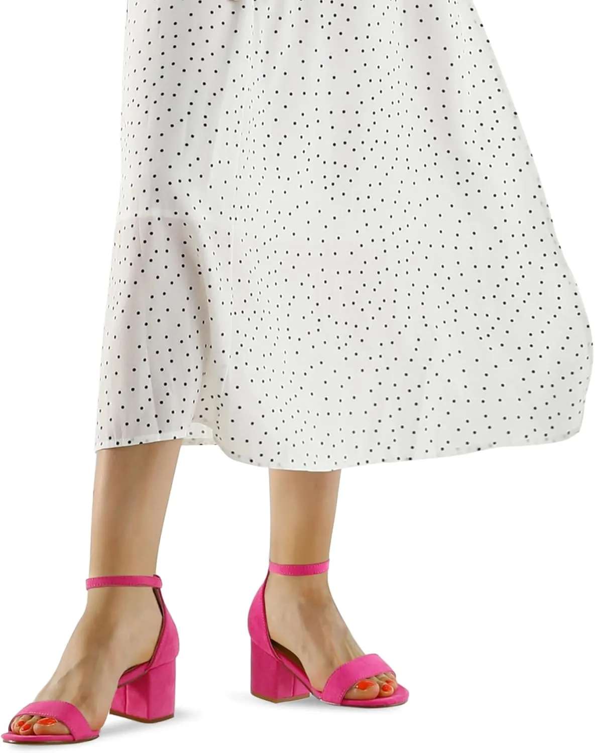 mysoft Women's Chunky Low Heels Open Toe Block Heeled Dress Ankle Strap Pump Wedding Sandals