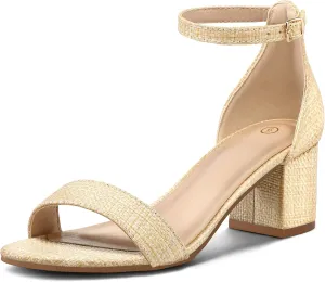 mysoft Women's Chunky Low Heels Open Toe Block Heeled Dress Ankle Strap Pump Wedding Sandals