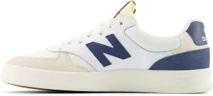 New Balance Men's 300 V3 Court Sneaker, White/Sea Salt/Vintage Indigo, 5.5 Wide