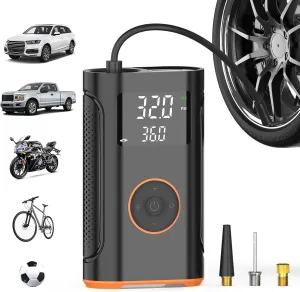 (New Upgrade) ZSX Tire Inflator Portable Air Compressor-160 PSI Air Pump with Memory Function, Electric Bike Pump with Tire Pressure Gauge, Tire Inflator for Car, Gifts for Men Husband Father