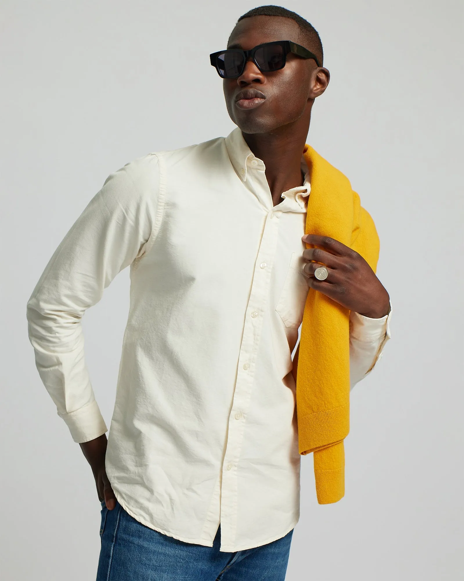 Organic Button Down Shirt - Emerald Green