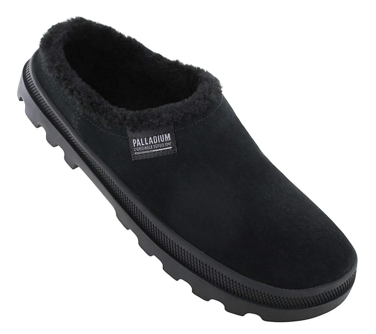 PALLADIUM Palladune Mule Warm - Slipper Hausschuhe Leder Schwarz 74337-008-M