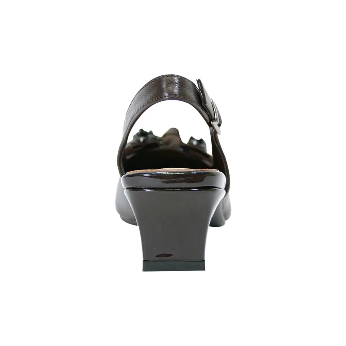 PEERAGE Cathy Women's Wide Width Leather Slingback Pumps